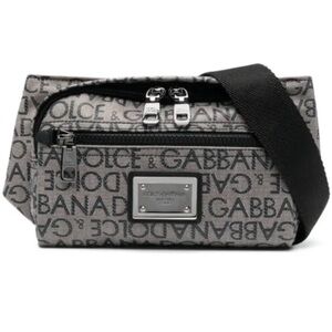 Dolce & Gabbana Black and Gray Logo Belt Bag